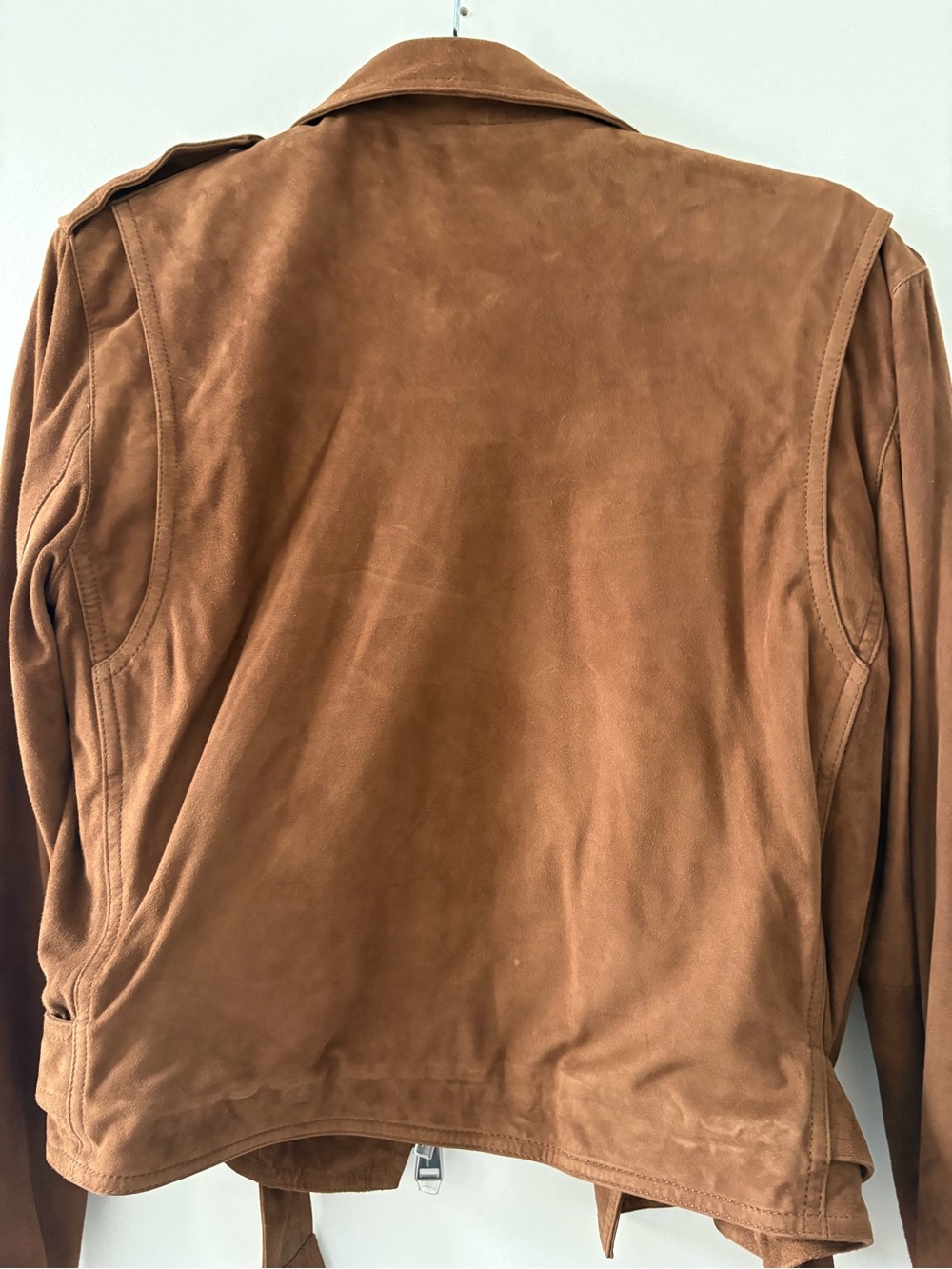 Ralph Lauren Brown Suede Moto Jacket with Silver Hardware - Picture 4 of 4